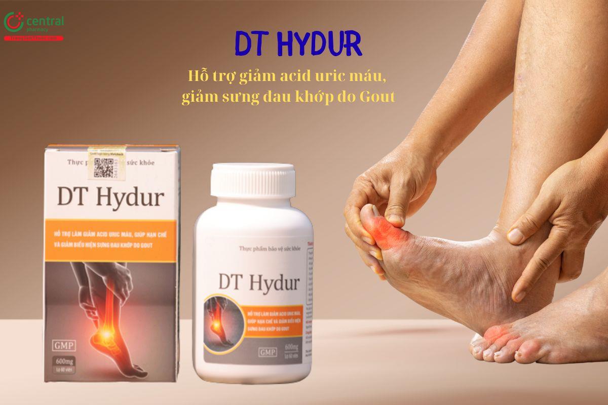 DT Hydur hỗ trợ làm giảm acid uric máu, giảm sưng đau khớp do Gout