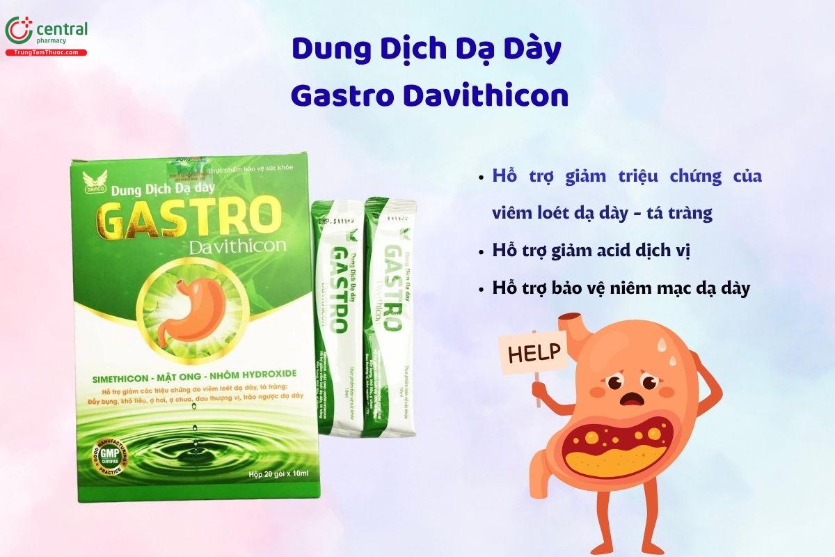 Dung Dịch Dạ Dày Gastro Davithicon hỗ trợ giảm viêm loét dạ dày, tá tràng