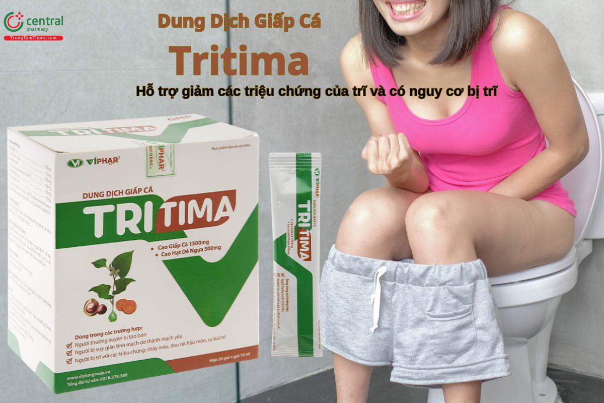 Dung Dịch Giấp Cá Tritima giảm các triệu chứng của trĩ, giảm táo bón