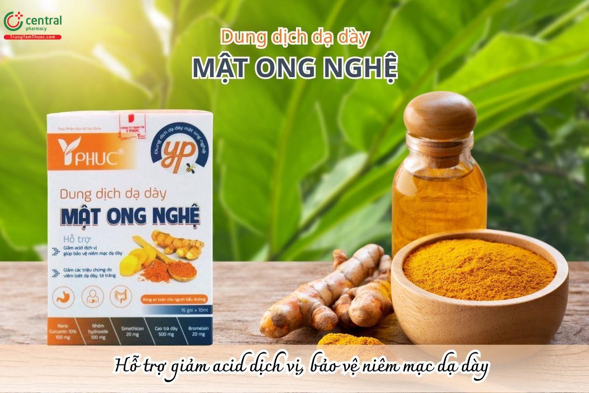 Dung dịch dạ dày Mật Ong Nghệ Yphuc hỗ trợ giảm acid dịch vị, bảo vệ niêm mạc dạ dày