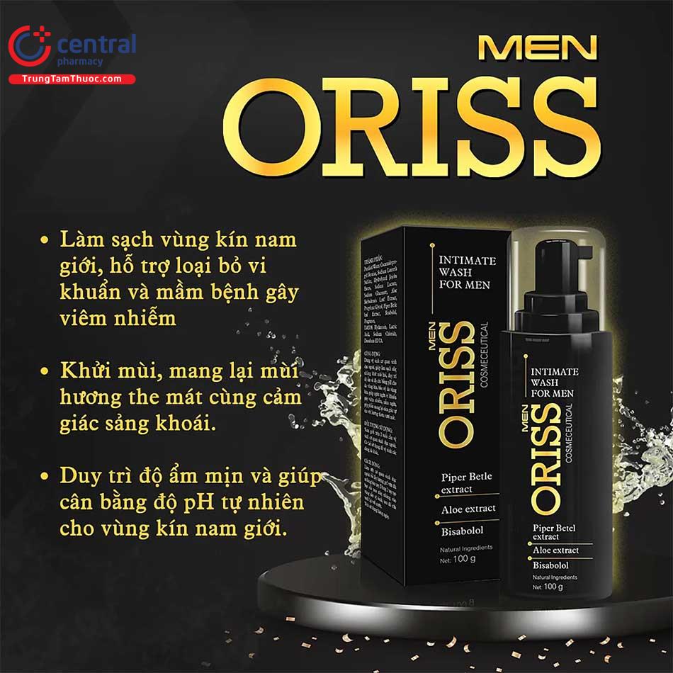 Dung dịch vệ sinh nam Oriss giúp làm sạch cơ quan sinh dục nam