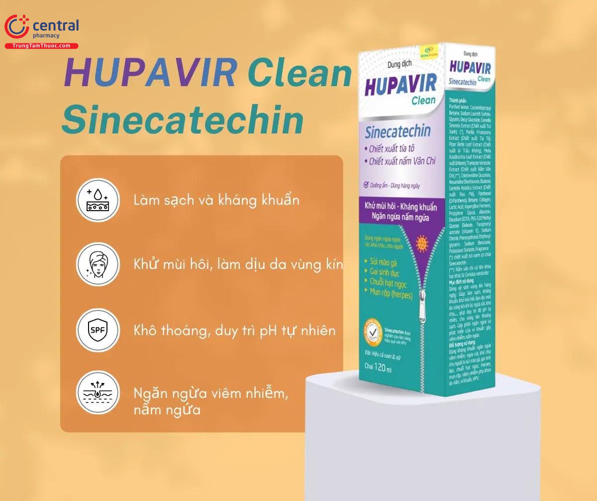 Dung Dịch Vệ Sinh Hupavir Sinecatechin giúp vùng kín sạch sẽ
