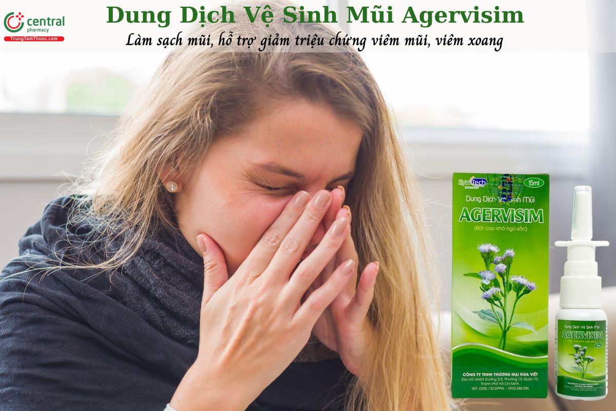 Dung Dịch Vệ Sinh Mũi Agervisim - Giảm triệu chứng nghẹt mũi, viêm mũi, viêm xoang