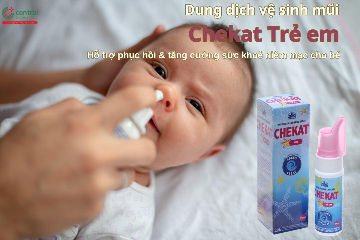 Dung dịch vệ sinh mũi Chekat Trẻ em - Xịt sạch, thông mũi cho bé