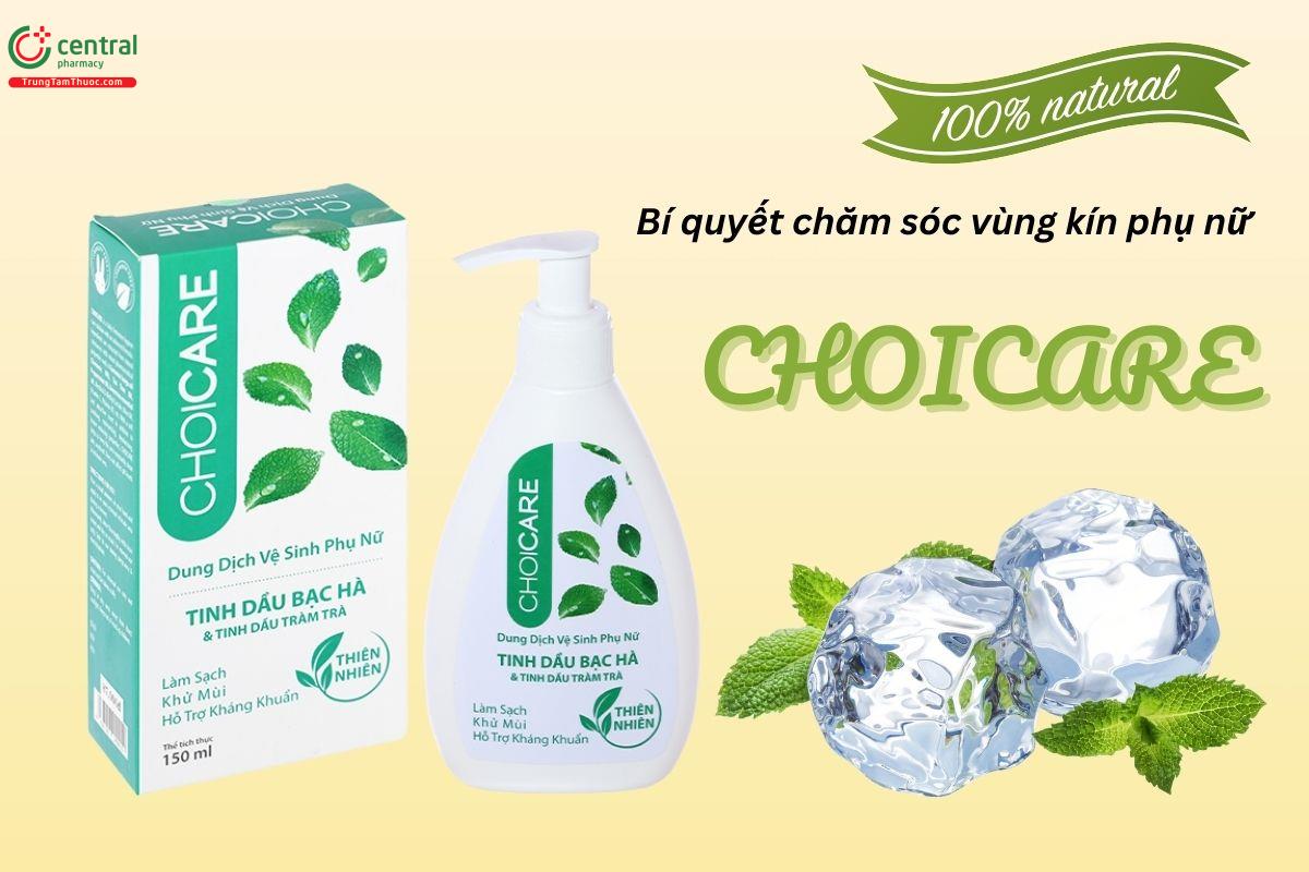 Dung dịch vệ sinh phụ nữ Choicare Bạc hà 150ml làm sạch, khử mùi hôi