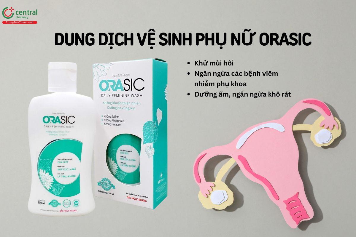 Dung dịch vệ sinh phụ nữ Orasic 100ml khử mùi hôi, ngừa viêm nhiễm phụ khoa