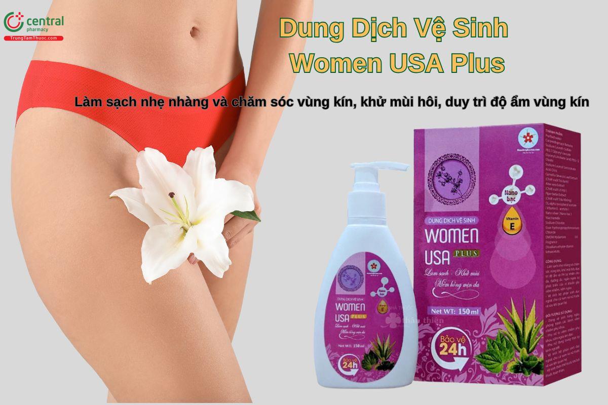Dung Dịch Vệ Sinh Women USA Plus giúp làm sạch, khử mùi vùng kín,...