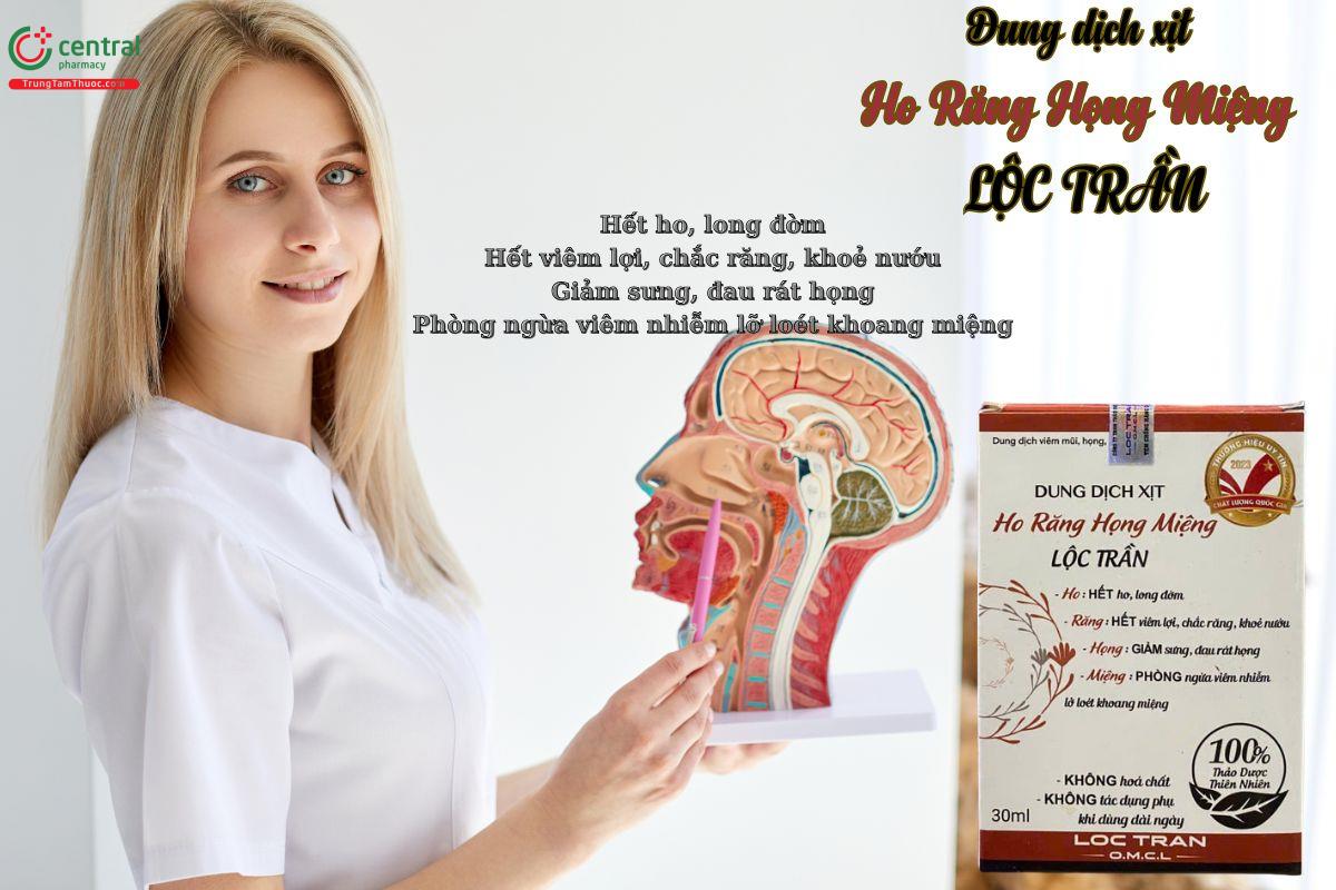 Dung Dịch Xịt Ho Răng Họng Miệng Lộc Trần hỗ trợ điều trị viêm nhiễm răng, miệng, họng