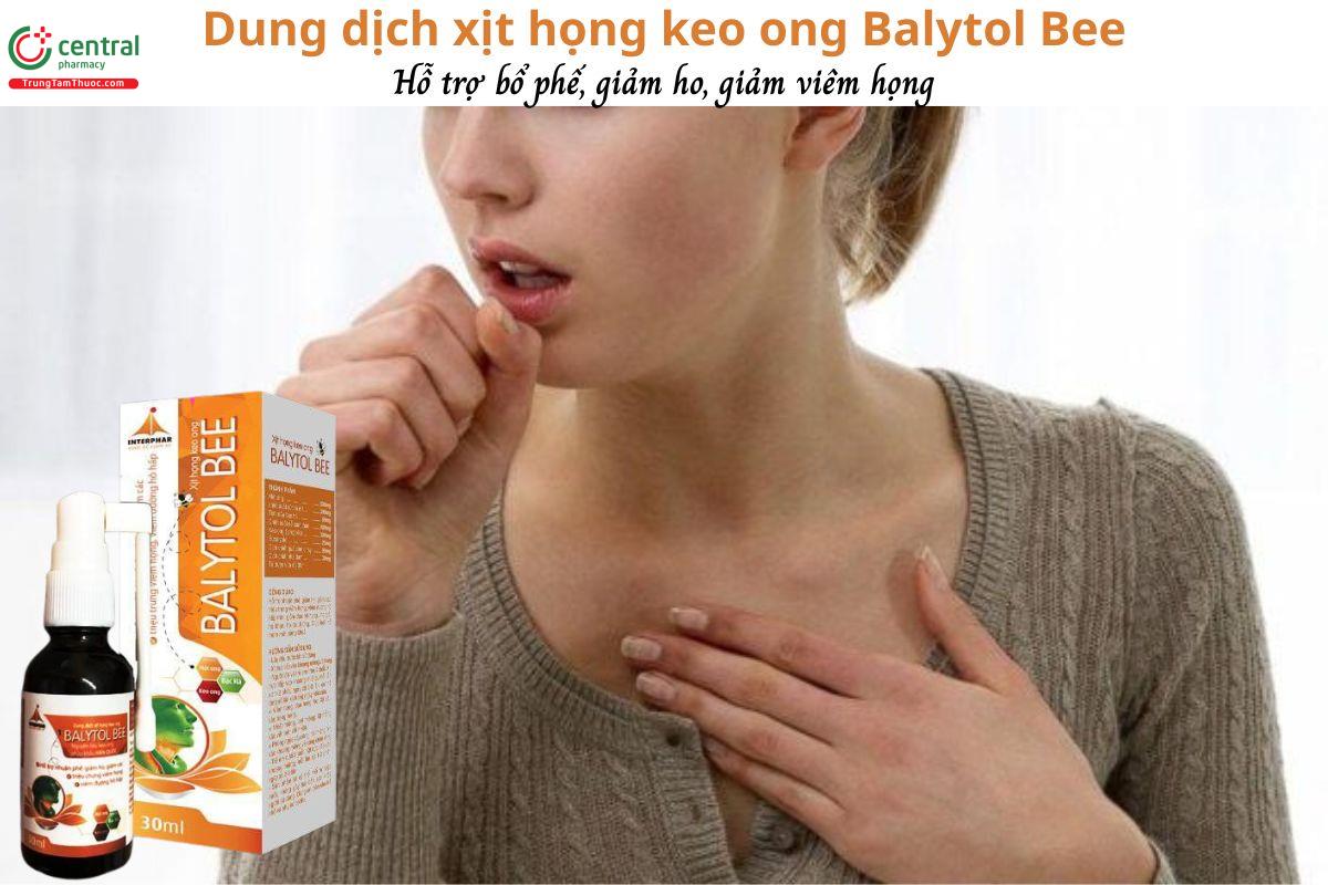 Dung dịch xịt họng keo ong Balytol Bee - Bổ phế, giảm ho, giảm viêm họng