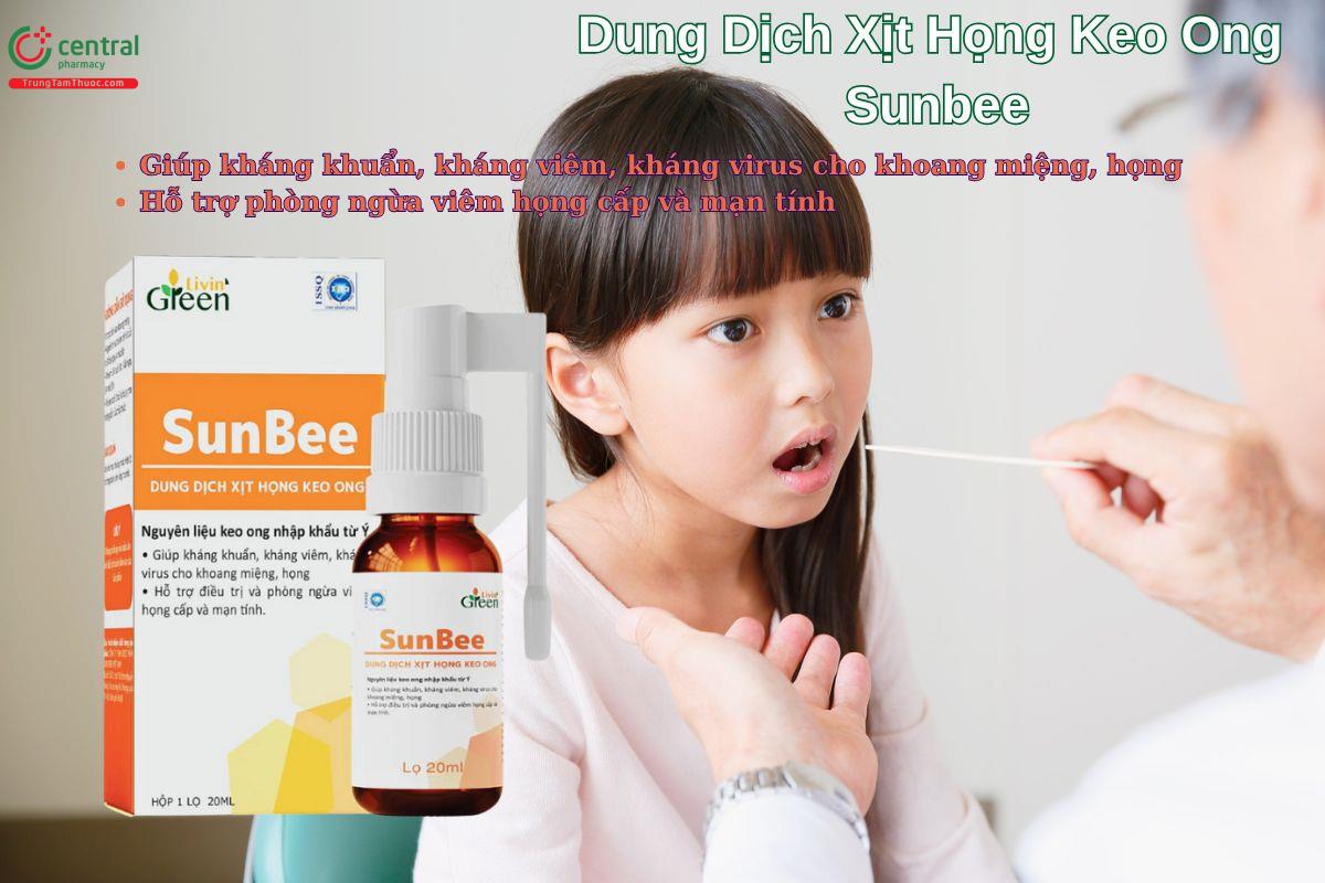 Dung Dịch Xịt Họng Keo Ong Sunbee giúp hỗ trợ điều trị và phòng ngừa viêm họng cấp và mạn tính