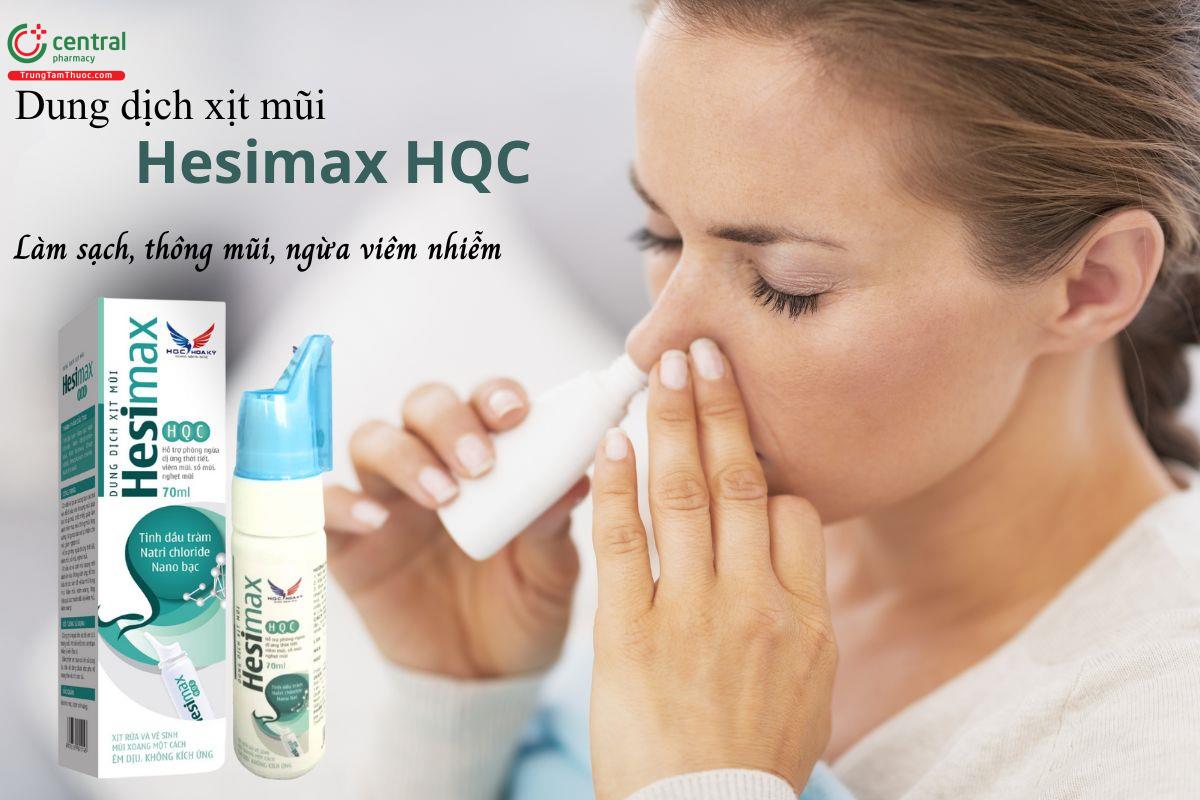 Dung dịch xịt mũi Hesimax HQC - Vệ sinh mũi, thông mũi, giảm nghẹt