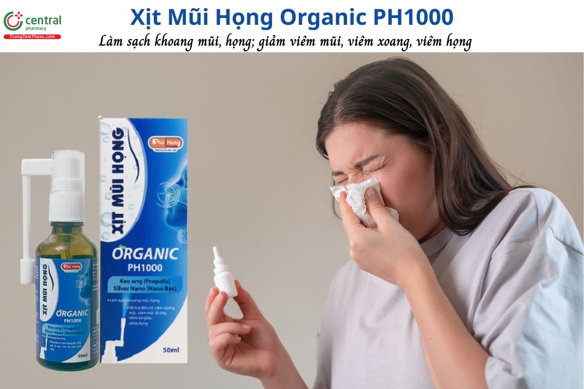 Xịt Mũi Họng Organic PH1000 - Làm sạch mũi, họng, giảm viêm nhiễm