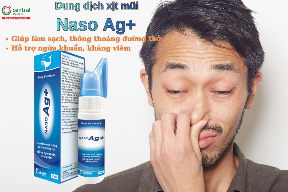 Dung dịch xịt mũi Naso Ag+ giúp làm sạch, thông thoáng đường thở