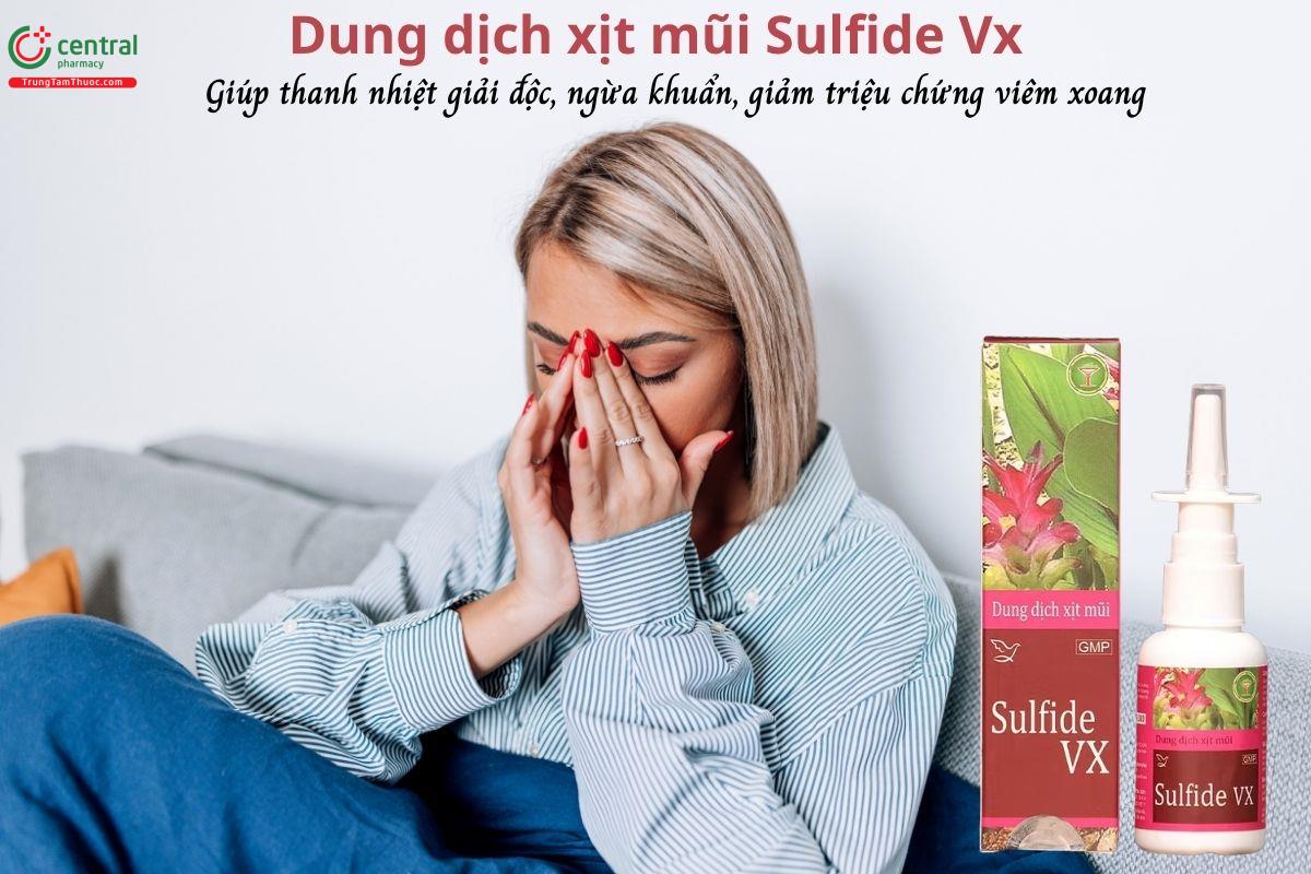 Dung dịch xịt mũi Sulfide VX -  Giảm triệu chứng viêm xoang, ngạt mũi, sổ mũi