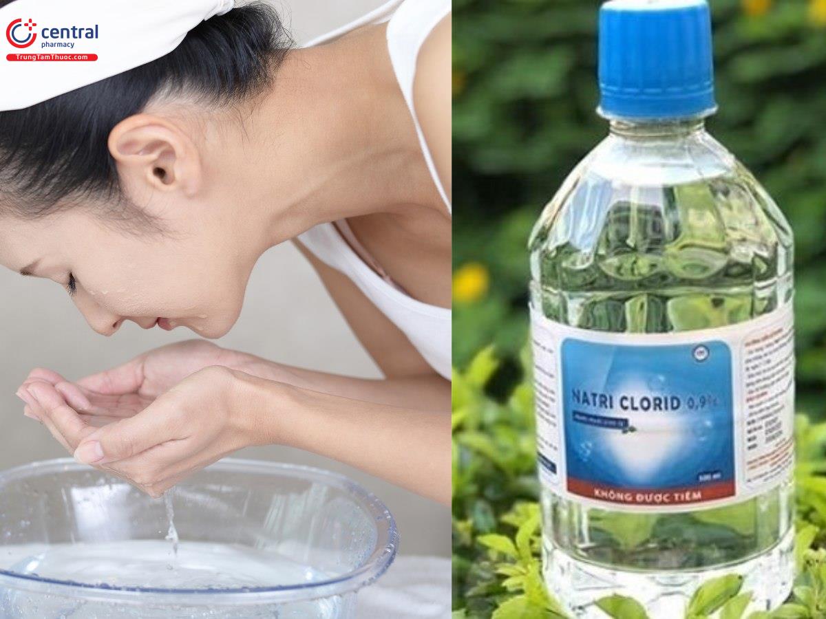 ​Sử dụng nước muối sinh lý để cải thiện các triệu chứng của dị ứng da mặt