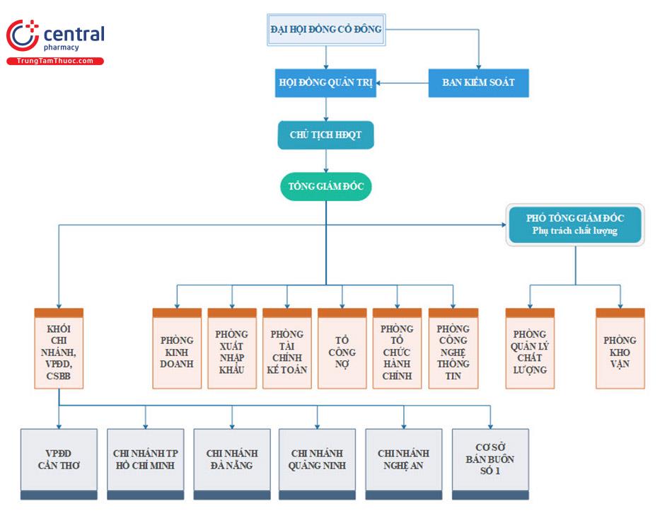 Bộ máy tổ chức của Dược phẩm Trung Ương CPC1