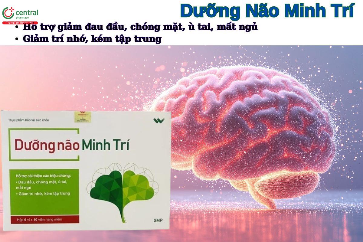 Viên uống Dưỡng Não Minh Trí giúp giảm đau đầu, chóng mặt, tăng cường trí nhớ