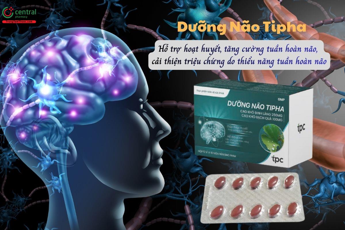Dưỡng Não Tipha hỗ trợ hoạt huyết, tăng tuần hoàn máu não