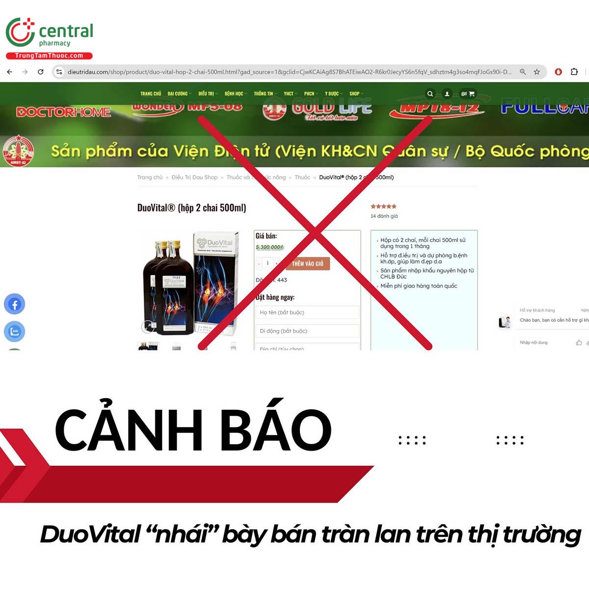 Cảnh báo DuoVital “nhái” bày bán tràn lan trên thị trường