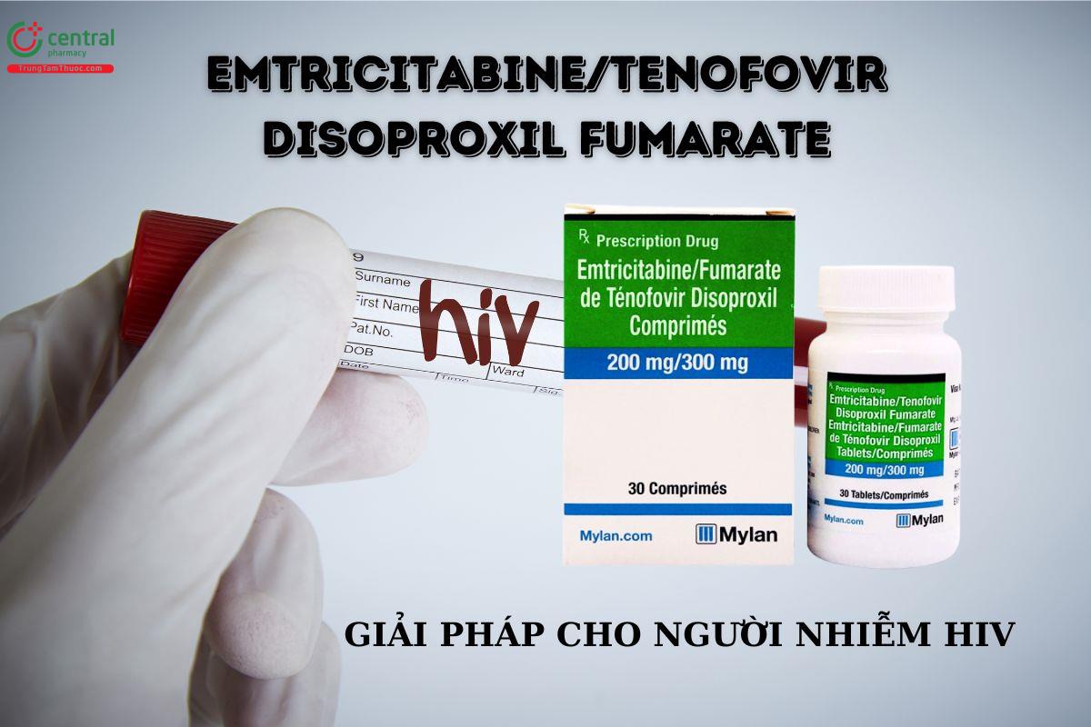 Thuốc Emtricitabine/Tenofovir Disoproxil Fumarate 200mg/300mg điều trị HIV