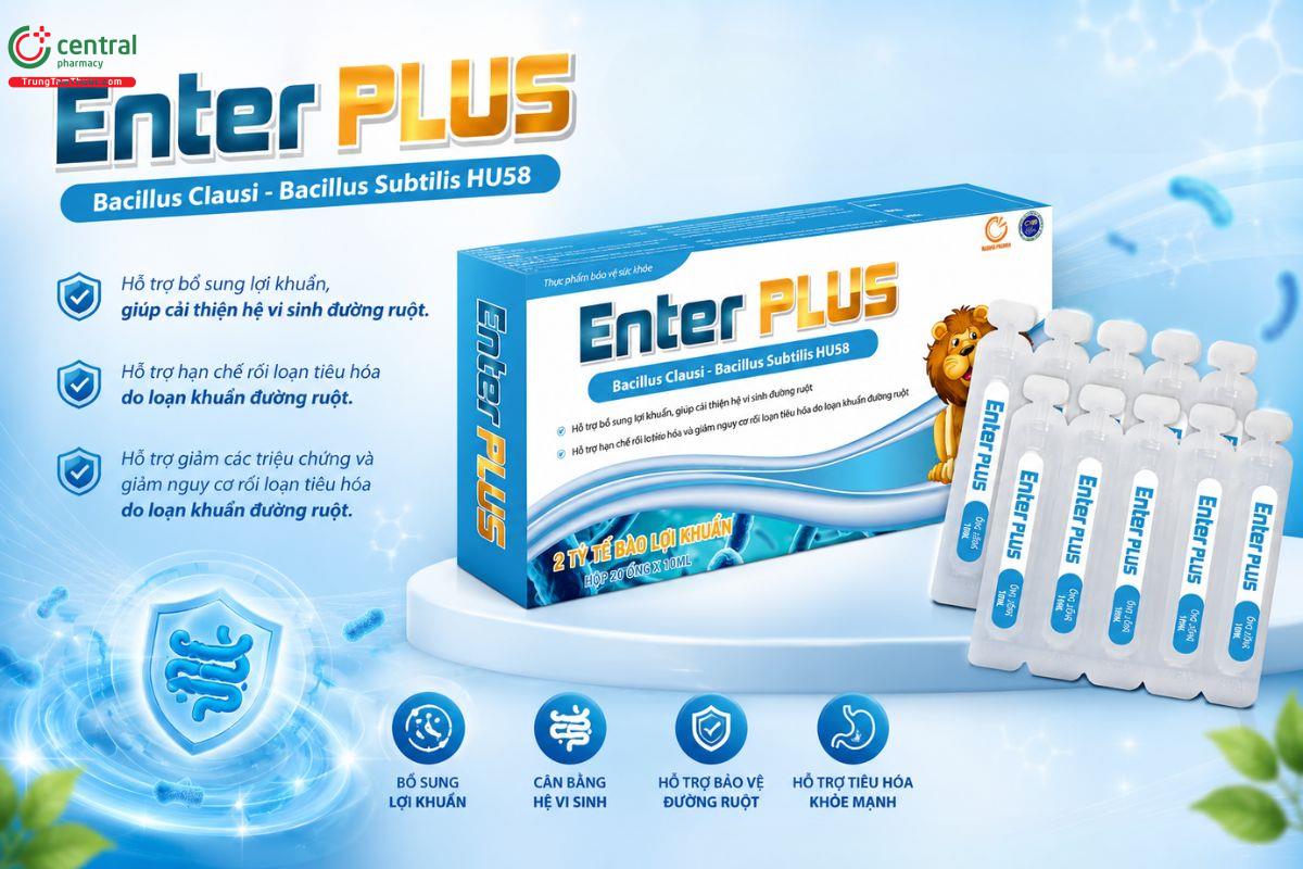 Enter Plus bổ sung lợi khuẩn, cải thiện rối loạn tiêu hóa do loạn khuẩn