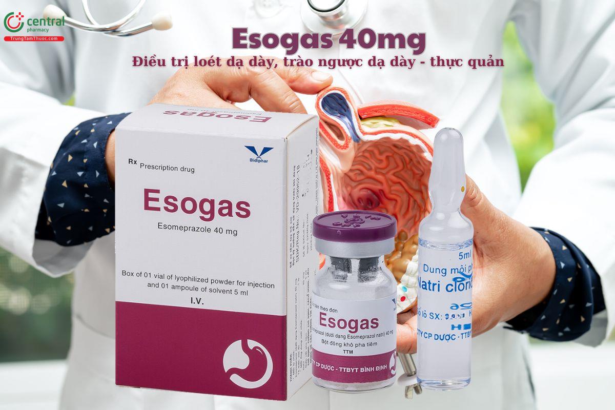 Thuốc Esogas 40mg trị loét dạ dày, trào ngược dạ dày - thực quản