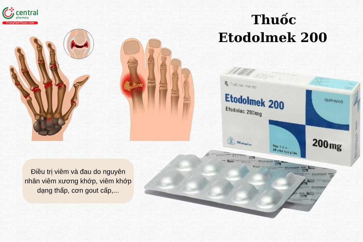 Chỉ định của thuốc Etodolmek 200