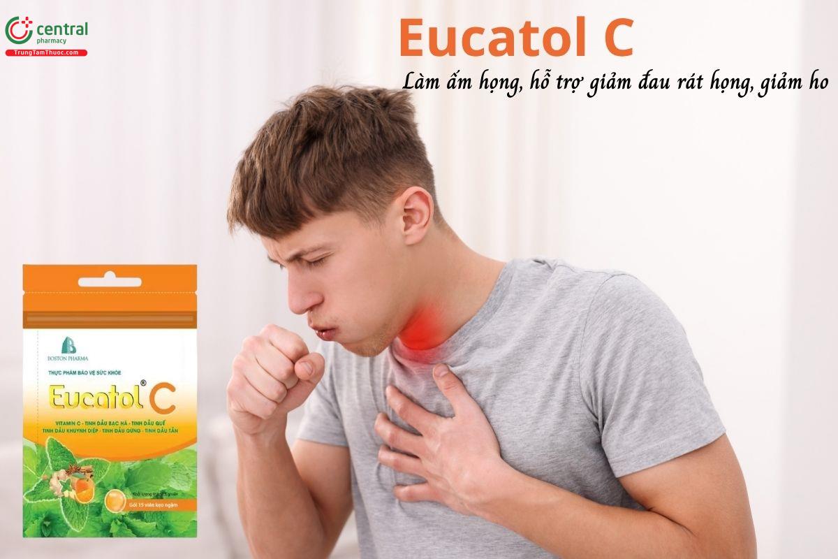 Kẹo ngậm Eucatol C - Làm ấm họng, giảm ho, giảm đau rát họng