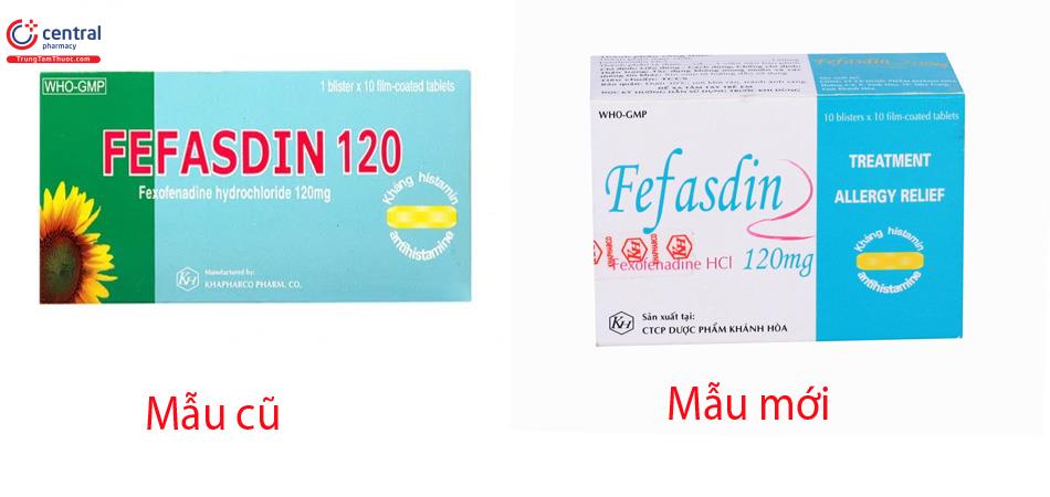 Sự thay đổi mẫu mã của thuốc Fefasdin 120