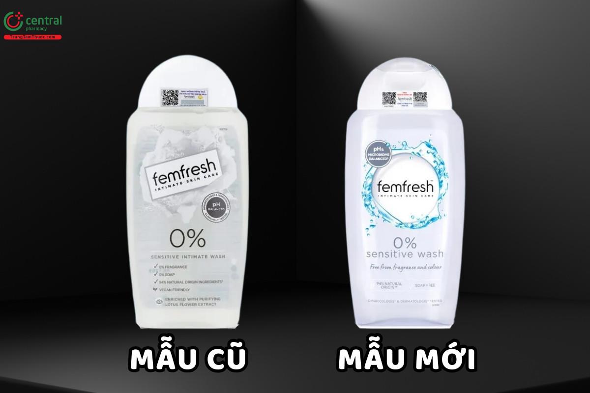 Thông báo thay đổi bao bì Dung dịch vệ sinh phụ nữ Femfresh 0% Sensitive Wash 250ml