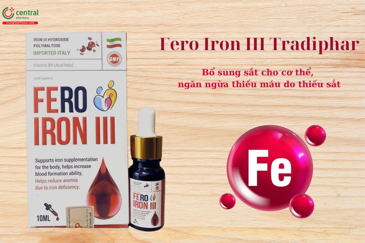 Fero Iron III Tradiphar 10ml (nhỏ giọt) - Bổ sung sắt và acid folic