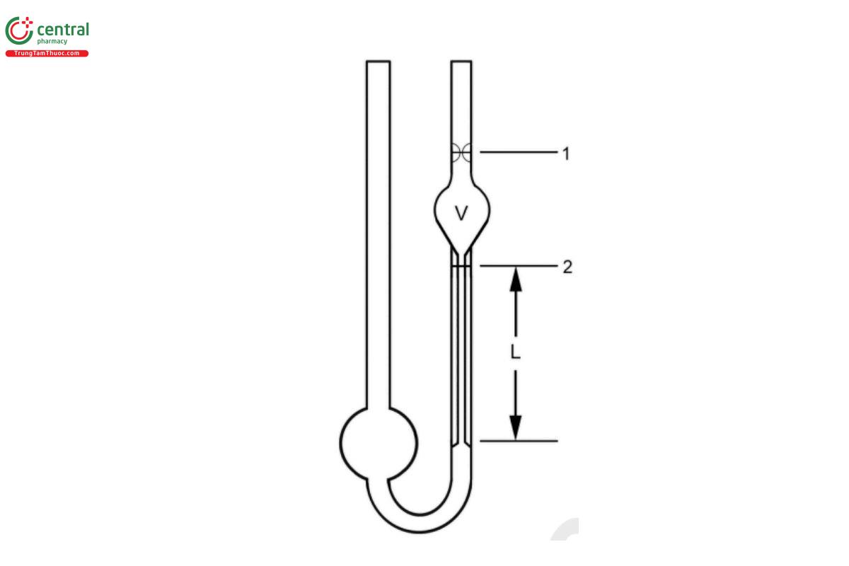 Figure 2. Simple U-tube (or Ostwald-type) capillary viscometer.