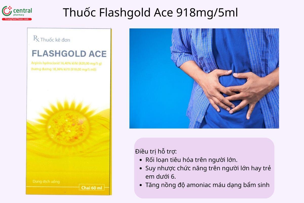 Chỉ định của thuốc Flashgold Ace 918mg/5ml