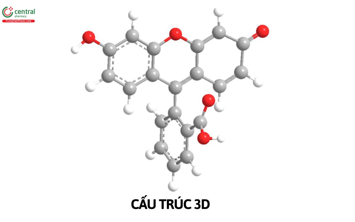 Cấu trúc 3D Fluorescein Sodium