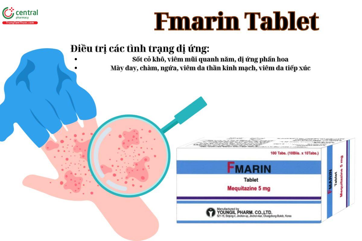 Thuốc Fmarin Tablet điều trị dị ứng phấn hoá, viêm mũi dị ứng quanh năm