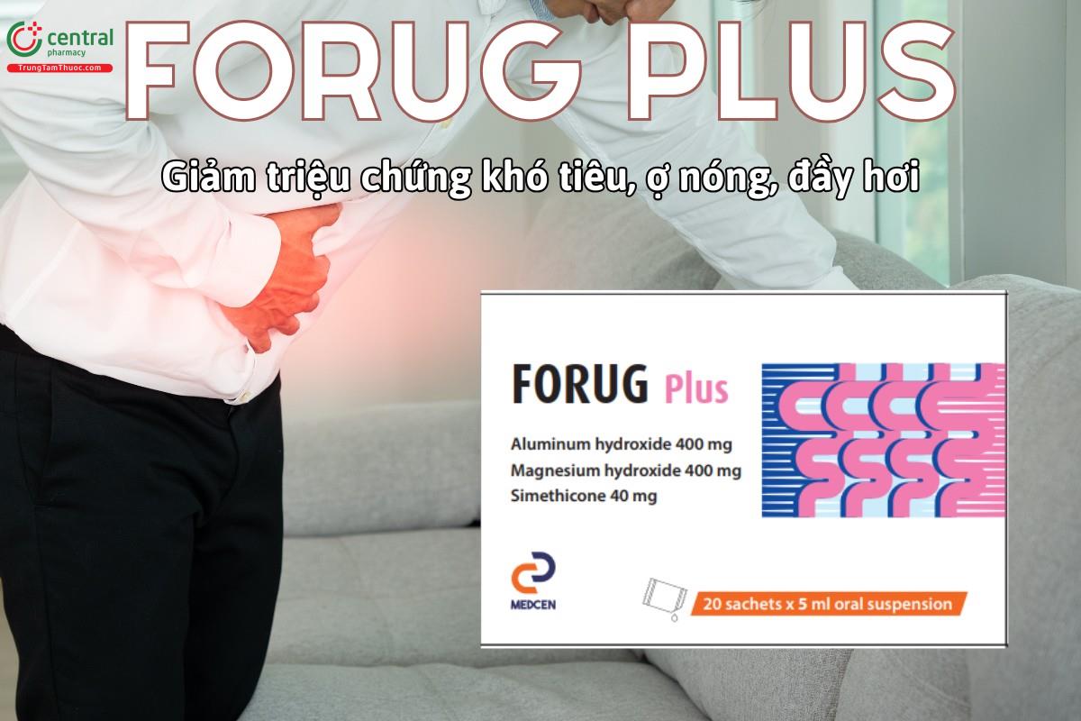 Thuốc Forug Plus giảm các biểu hiện khó tiêu như ợ nóng, chướng bụng, đầy hơi