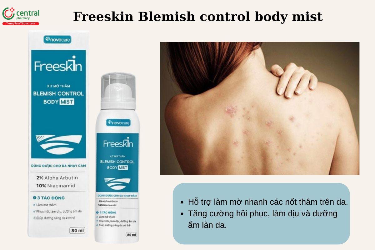 Công dụng của Freeskin Blemish control body mist