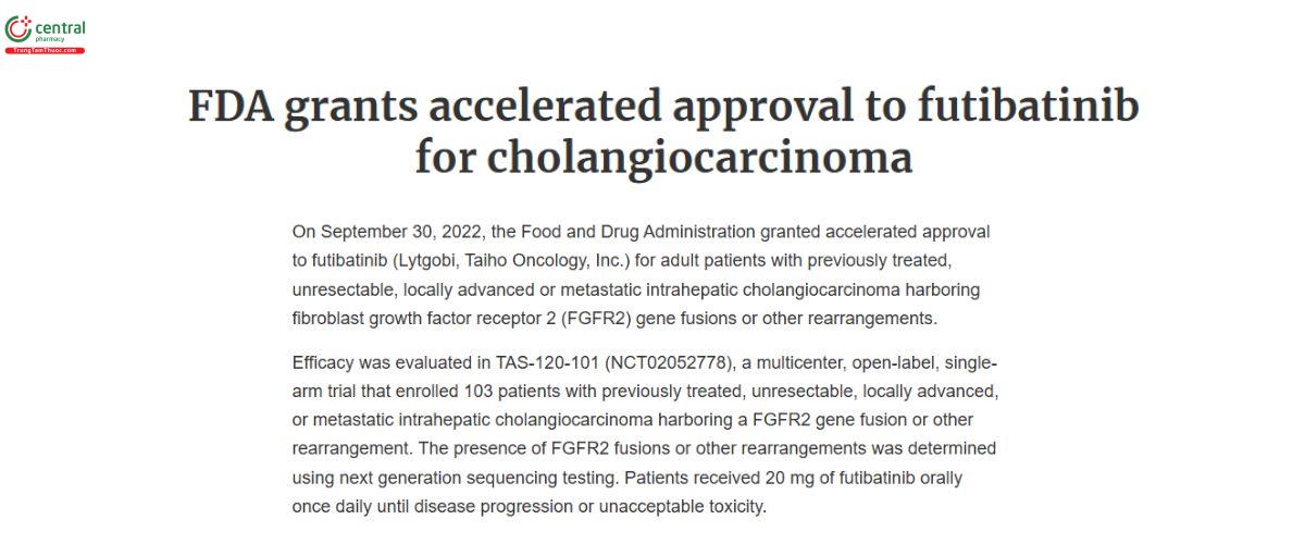 Chỉ định Futibatinib