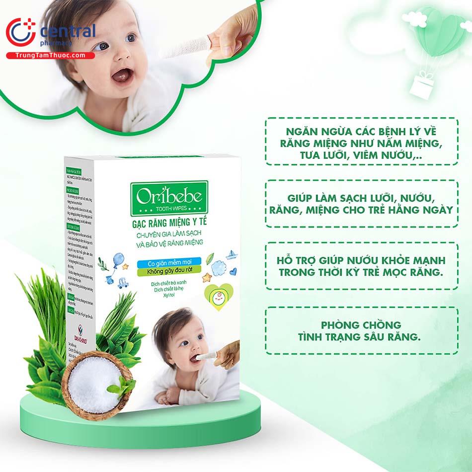 Gạc răng miệng y tế Oribebe làm sạch khoang miệng