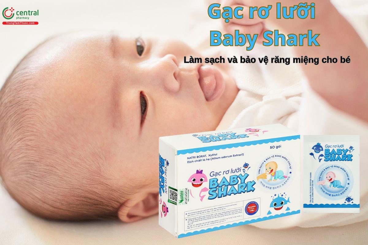 Gạc rơ lưỡi Baby Shark giúp làm sạch và bảo vệ răng miệng cho bé