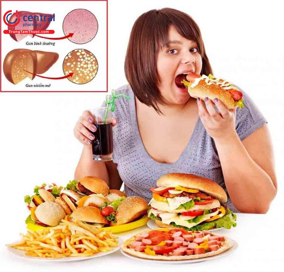 Ăn nhiều đồ ăn nhanh và uống nhiều bia rượu khiến gan bị tổn thương