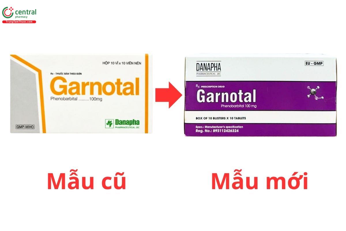 Thay đổi bao bì mẫu Garnotal 100mg
