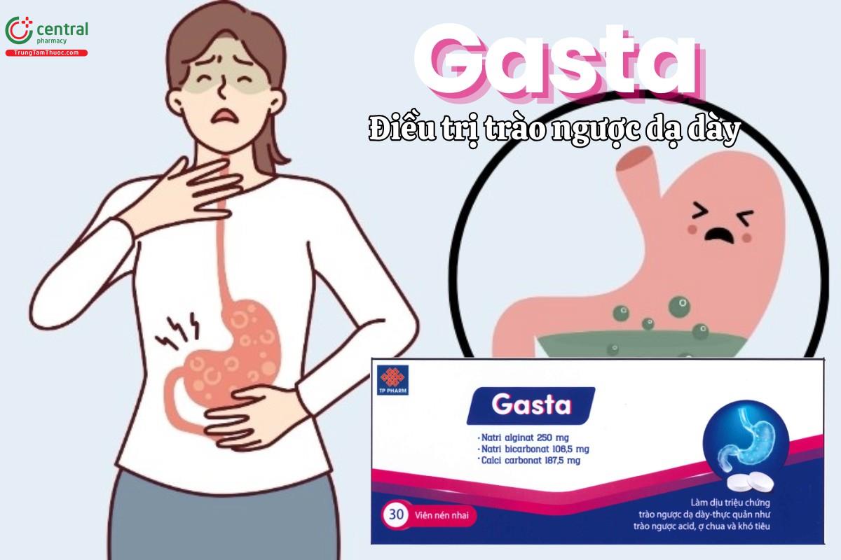 Thuốc Gasta sử dụng trong điều trị triệu chứng trào ngược dạ dày