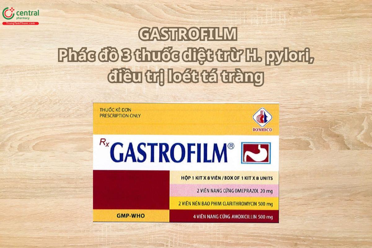 Thuốc Gastrofilm dùng diệt trừ H. pylori, điều trị loét tá tràng
