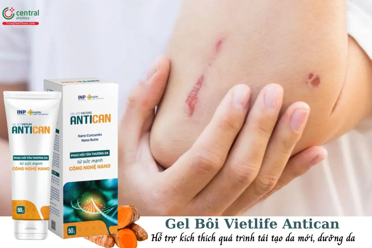 Gel Bôi Vietlife Antican - Kích thích quá trình tái tạo da, làm dịu, mát da