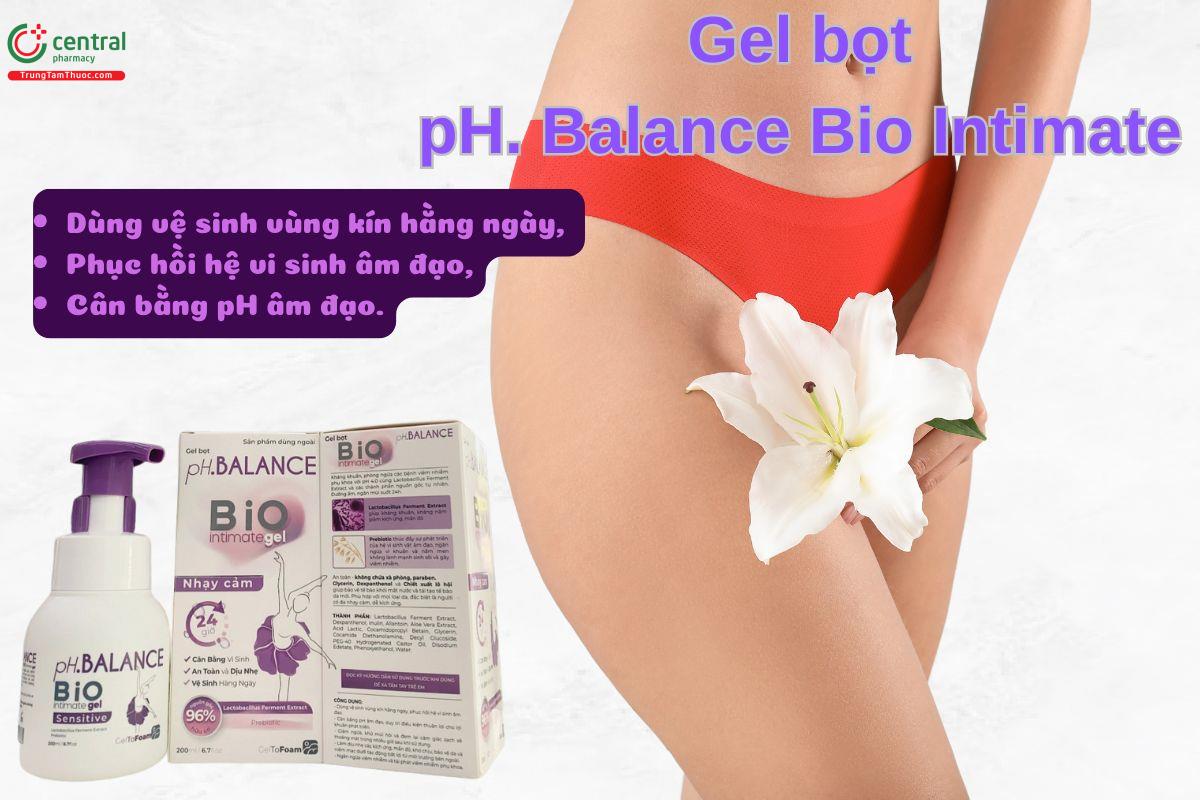 pH.Balance Bio Intimate Gel dùng vệ sinh vùng kín hằng ngày, phục hồi hệ vi sinh âm đạo