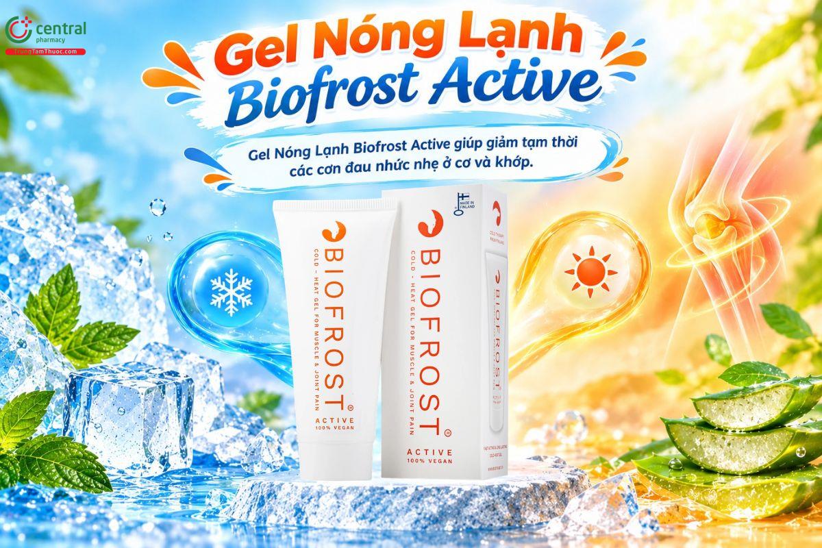 Gel Nóng Lạnh Biofrost Active hỗ trợ giảm đau nhức nhẹ cơ và khớp, dùng ngoài da tuýp 