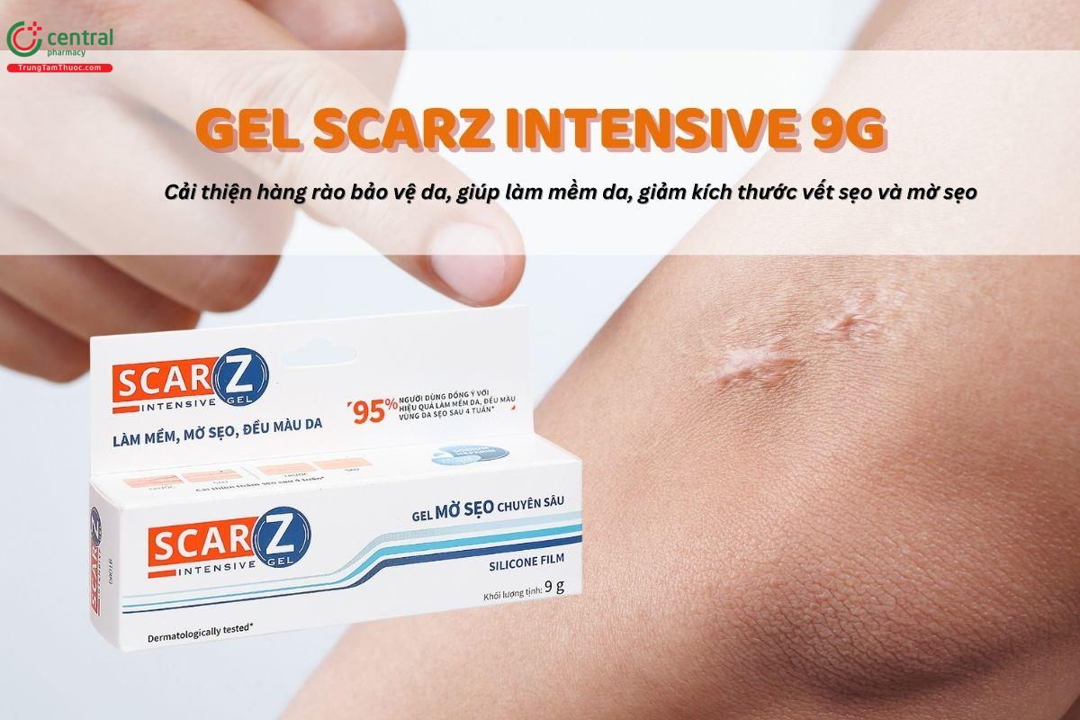 Gel ScarZ Intensive 9g giúp mờ vết thâm sẹo, dưỡng ẩm, làm mịn da