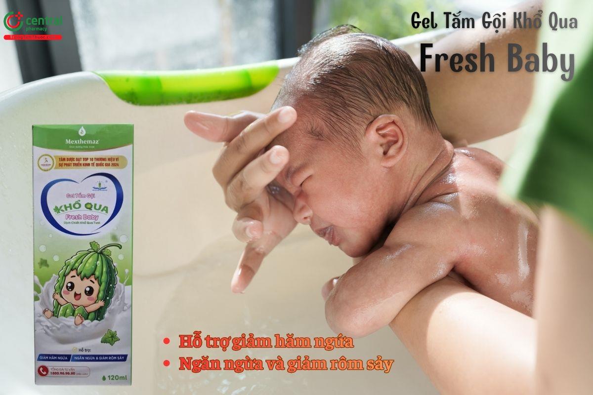 Gel Tắm Gội Khổ Qua Fresh Baby giúp giảm hăm ngứa, ngăn ngừa rôm sảy cho bé