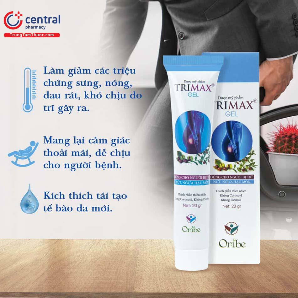 Gel Trimax giảm ngứa, sưng hậu môn